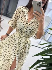 Nx 4872 Puantiyeli Gömlek Elbise