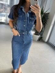 Zr 305 Marka Model Mavi Denim Elbise