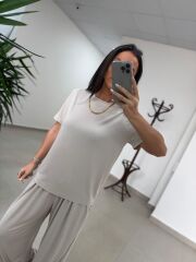 İv 26063 Bisiklet Yaka Modal Taş Tişört