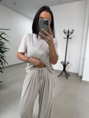 İv 26063 Bisiklet Yaka Modal Taş Tişört