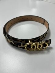 7870 Halka Geçişli Gold Tokalı Leopar Kemer