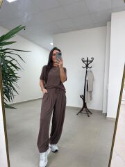 İv 26063 Bisiklet Yaka Modal Kahve Tişört