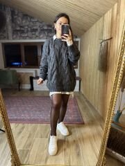 Antrasit oversize yün kazak