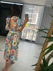 Mc 5766 Backless Orange Transitional Chiffon Dress