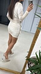Sg Draped Stone Velvet Dress