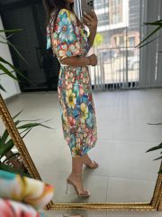 Mc 5766 Backless Orange Transitional Chiffon Dress