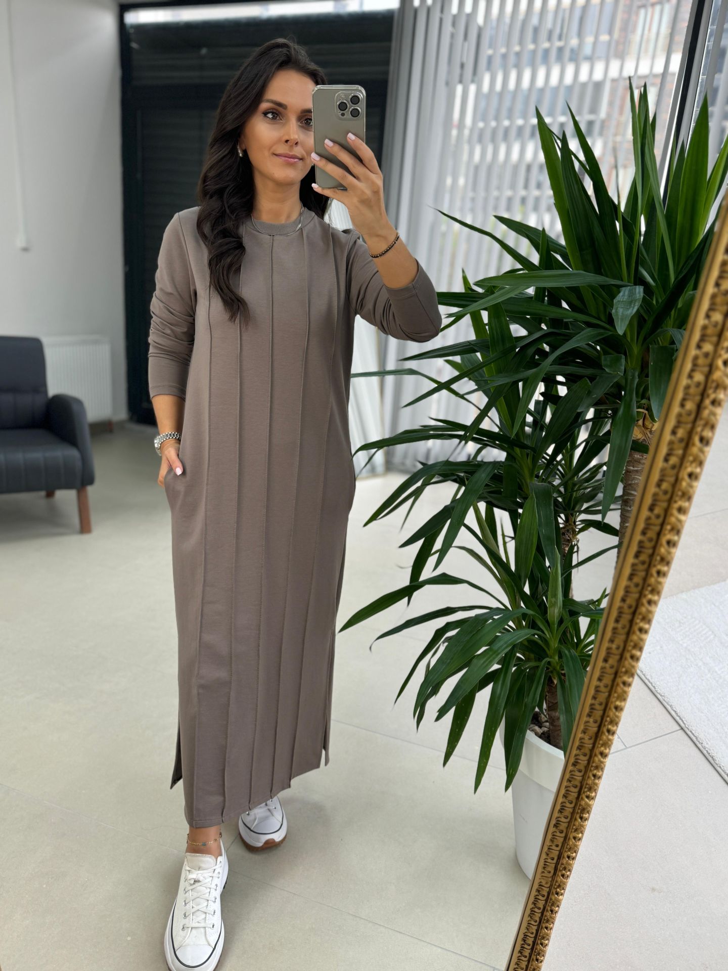 Ms New Çima Stitched Mink Sweat Dress