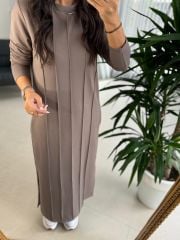 Ms New Çima Stitched Mink Sweat Dress
