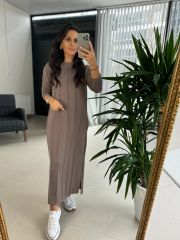 Ms New Çima Dikişli Vizon Sweat Elbise