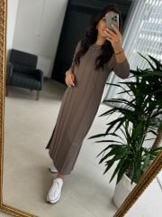 Ms New Çima Stitched Mink Sweat Dress