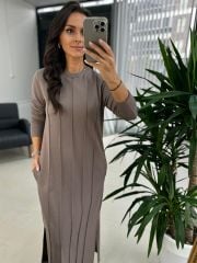 Ms New Çima Stitched Mink Sweat Dress