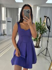 Mc 5874 Mor Kalp Yaka Elbise