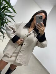 Ms 221 Krem Gabardin Ceket