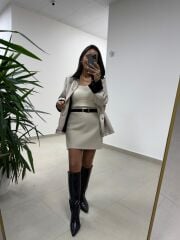 Ms 221 Krem Gabardin Ceket