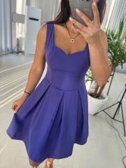 Mc 5874 Mor Kalp Yaka Elbise