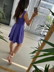 Mc 5874 Mor Kalp Yaka Elbise