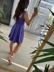 Mc 5874 Mor Kalp Yaka Elbise