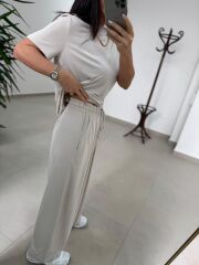 İv 26282 Paça Düğmeli Modal Taş Pantolon