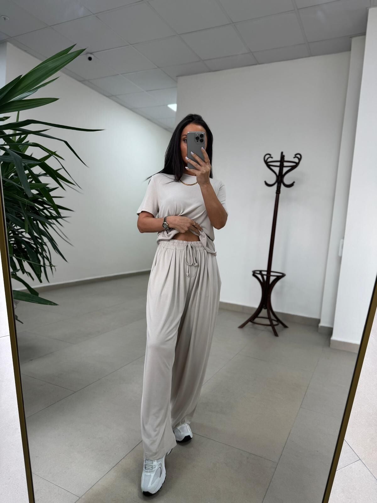 İv 26282 Paça Düğmeli Modal Taş Pantolon