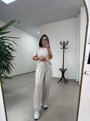 İv 26282 Paça Düğmeli Modal Taş Pantolon