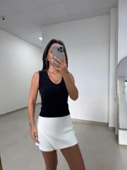 İv 24172 Siyah V Yaka kolsuz Tişört