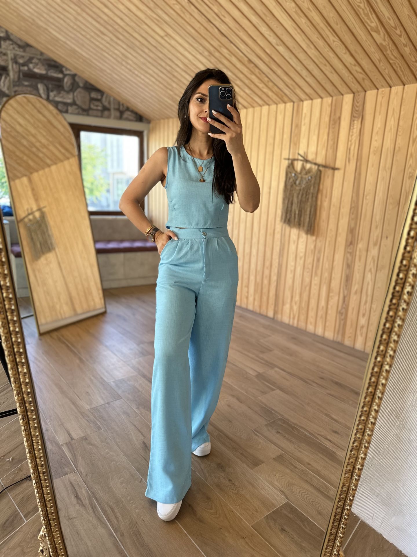 Art.Bebe mavi Palazzo takım