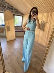 Art.Bebe mavi Palazzo takım