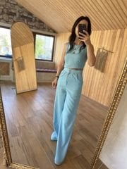 Art.Bebe mavi Palazzo takım