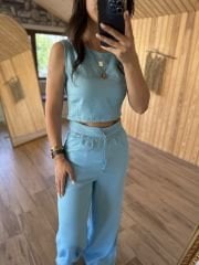 Art.Bebe mavi Palazzo takım