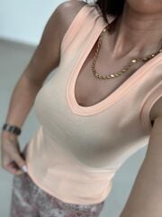 İv 24172 Somon V Yaka kolsuz Tişört