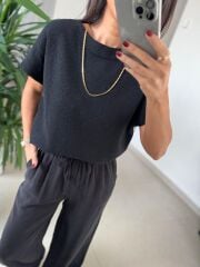 Sv 245013 Nera Siyah Triko Bluz