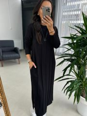 Ms New Çima Stitched Black Sweat Dress