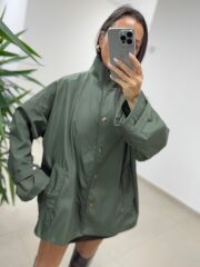 Ms 222 Haki Çıt Çıt Detaylı Oversize Mont