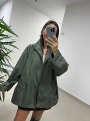 Ms 222 Haki Çıt Çıt Detaylı Oversize Mont