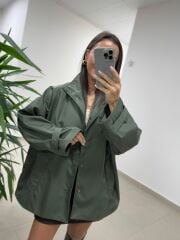 Ms 222 Haki Çıt Çıt Detaylı Oversize Mont