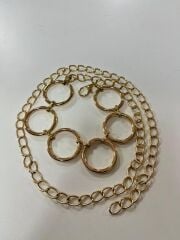 5438 Gold Halka Desen Zincir Kemer