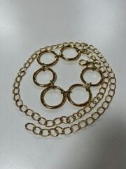 5438 Gold Halka Desen Zincir Kemer