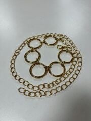 5438 Gold Halka Desen Zincir Kemer