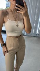 Nude Crop İp Askılı