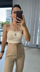 Nude Crop İp Askılı