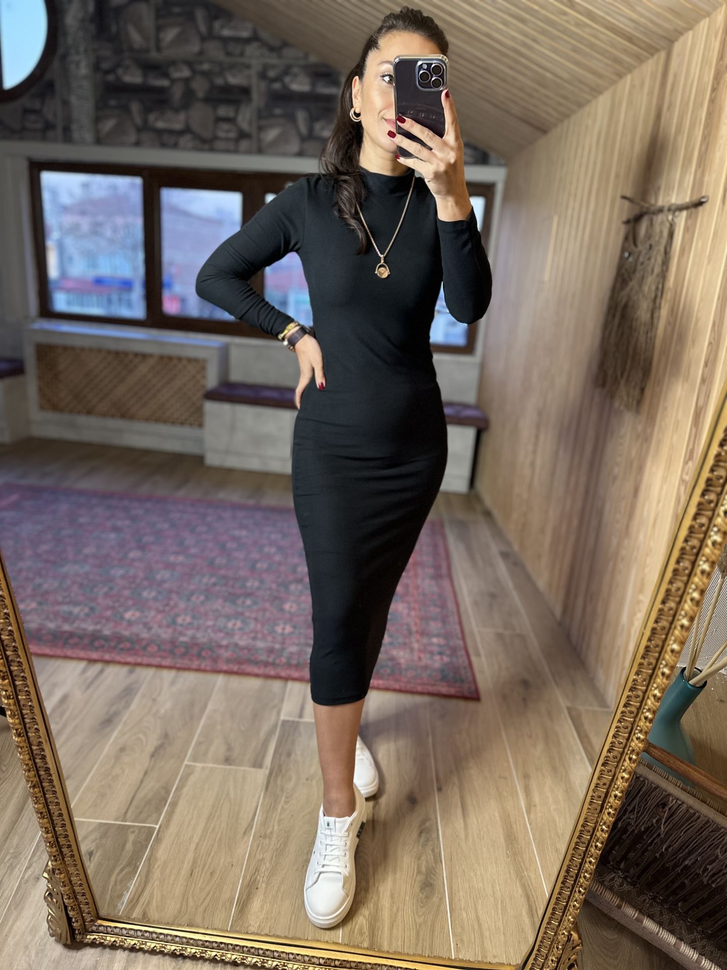 Soft black pencil dress