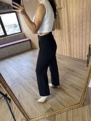Bisiklet yaka beyaz triko crop