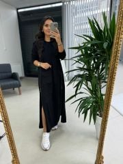 Dr 8004 Tasarım Fermuar Cepli Sweat Elbise