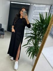 Dr 8004 Design Zipper Pocket Sweat Dress