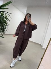 Fp 50957 Kahve Tensel Gömlek Pantolon Takım