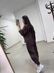 Fp 50957 Kahve Tensel Gömlek Pantolon Takım