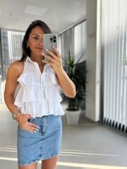 Fw Mavi Denim Etek