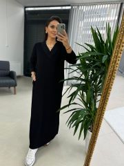 Dr 8002 Tasarım V Yaka Sweat Elbise