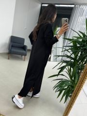 Dr 8002 Tasarım V Yaka Sweat Elbise