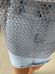 Bb 29855 Antrasit Sim Geçişli File Bluz